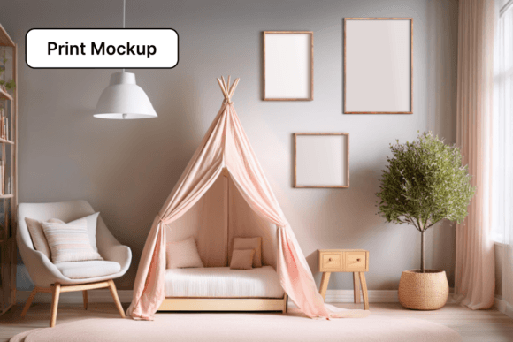Download 3 Editable Prints Nursery Room Mockup - Nursery Collection