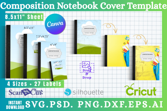 Download Composition Notebook Cover Templates 02 - Template Collection