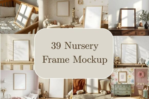 Download 39 Nursery Frame Mockup Bundle Kids Room - Nursery Collection
