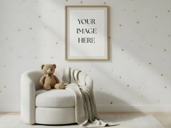 Download Stars &amp; Teddy Nursery Frame Mockup - Nursery Collection