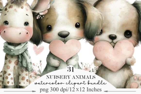 Download Valentine and Nursery Animals Set - Nursery Collection