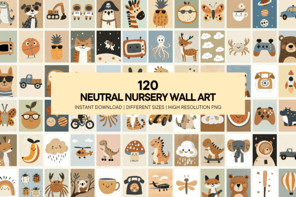Download Neutral Kids Wall Art Nursery Printable - Nursery Collection
