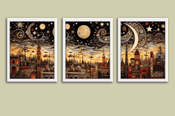 Download Celestial Sky Boho Digital Wall Art Set - Digital wall art Collection