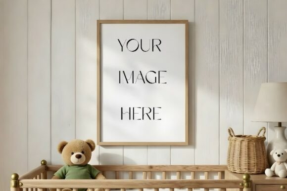 Download Baby Crib Nursery Frame Mockup - Nursery Collection