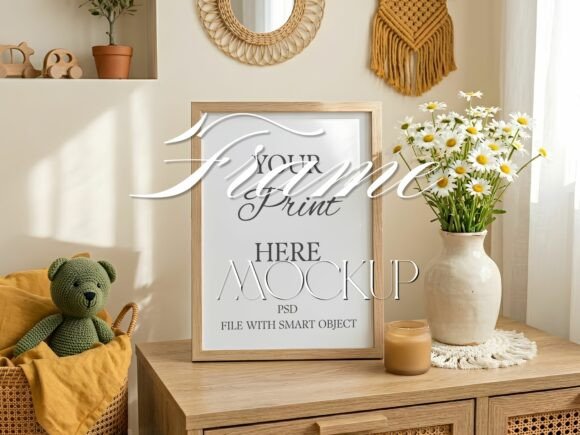 Download Boho Nursery Frame Mockup Kids Room PSD - Nursery Collection