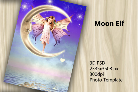 Download 3D PSD Photo Template - Moon Elf - Template Collection