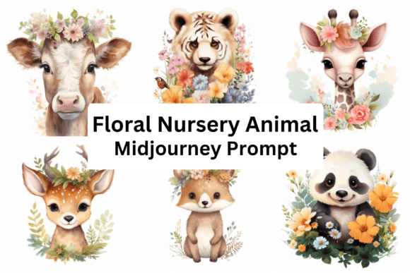 Download Ai Prompt for Floral Nursery Animals - Nursery Collection