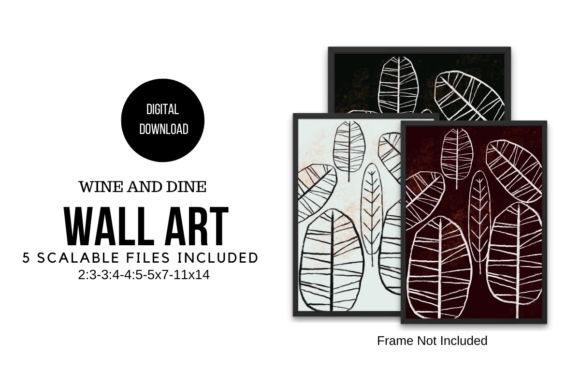 Download Digital Wall Art |" Wine and Dine" - Digital wall art Collection