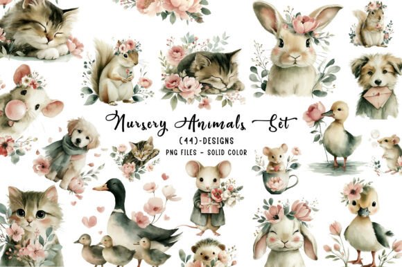 Download Valentine and Nursery Animals Set - Nursery Collection