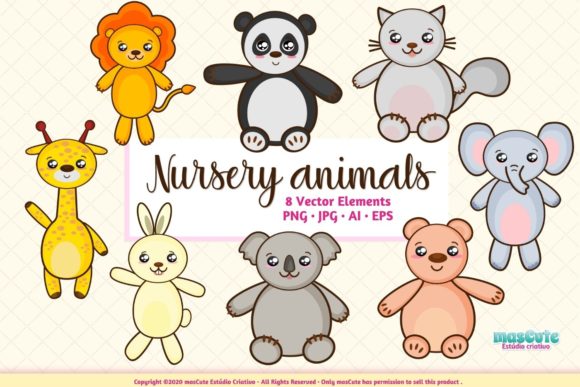 Download "Nursery Animals Clipart Prints Set  " - Nursery Collection