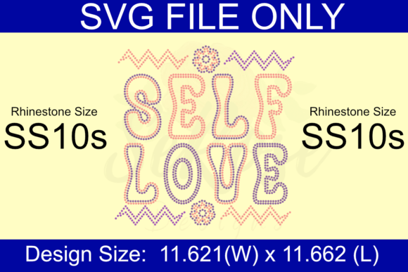 Download Self Love Rhinestone Template - Template Collection