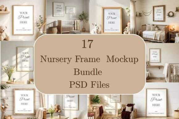Download 17 Nursery Frame Mockup Bundle - Nursery Collection
